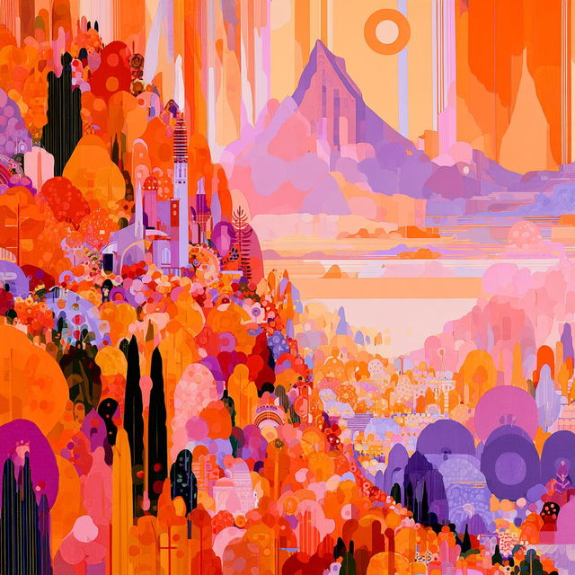 Sunburst Chromolithics style, Midjourney V8.2, render 2 of 4
