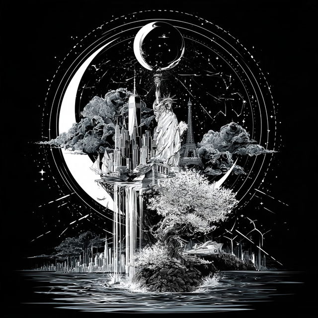 Mycocelestial Engraving style, Midjourney V8.2, render 1 of 4