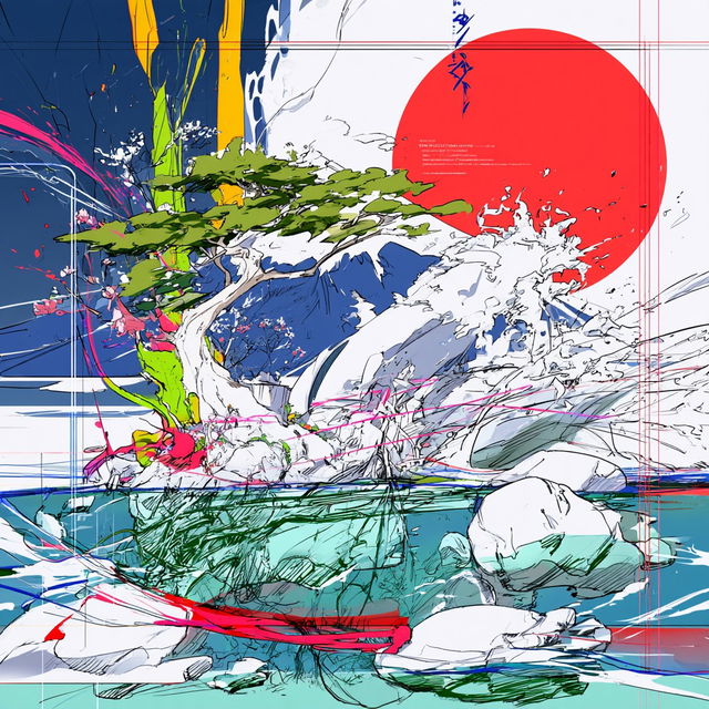 Qamar Ink Exchange style, Midjourney V8.2, render 3 of 4