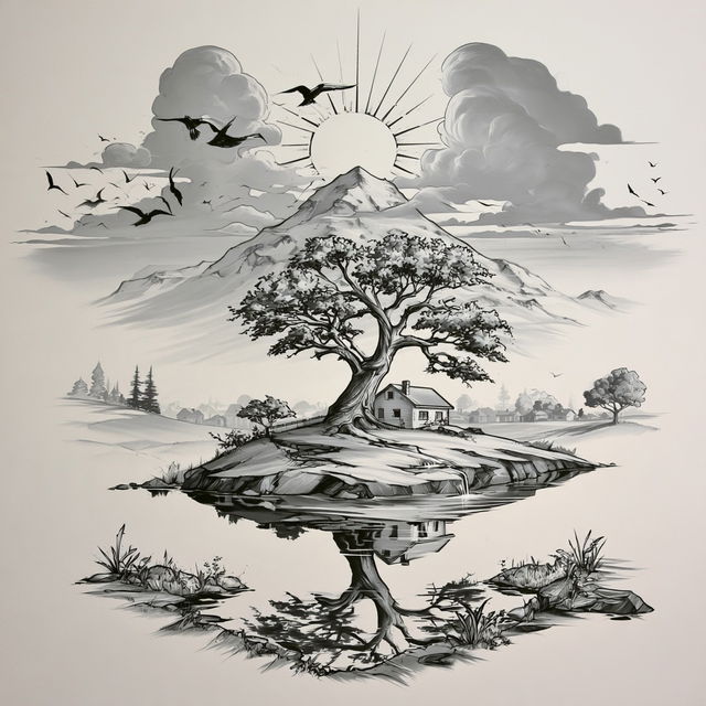 Crosshatchipelago style, Midjourney V8.2, render 2 of 4