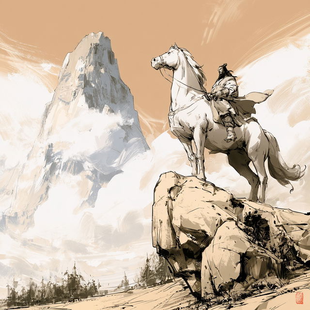 Sepia Etching Ramble style, Midjourney V8.2, render 2 of 4