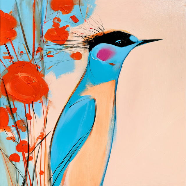 Birdstencil style, Midjourney V8.2, render 2 of 4