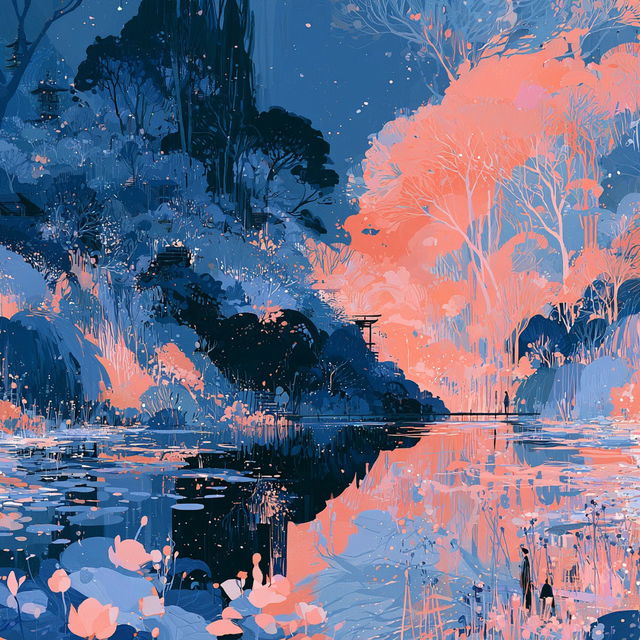 Foliage After the Star Lake style, Midjourney V8.2, render 2 of 4