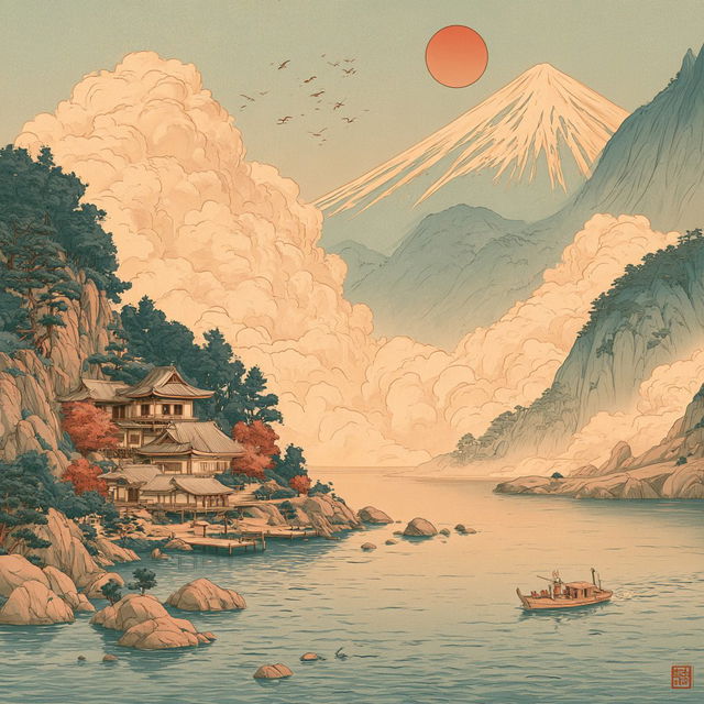 Inkfall Shanshui style, Midjourney V8.2, render 4 of 4