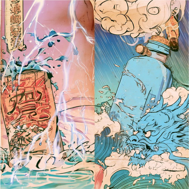 Kitsune Inkstorm style, Midjourney V8.2, render 3 of 4