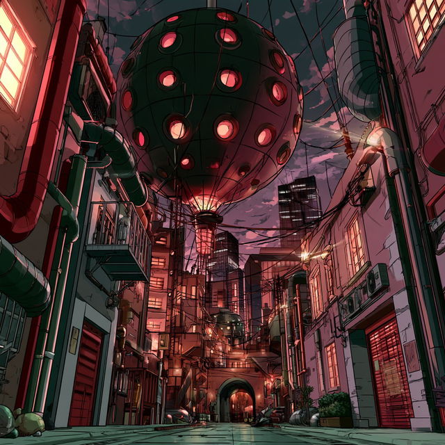 Switchyard Manga Brutalism style, Midjourney V8.2, render 4 of 4