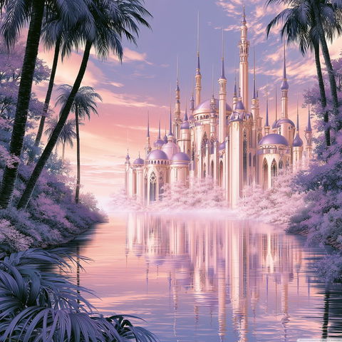 Collage Celestial Palaces style (SREF codes), Midjourney V8.2