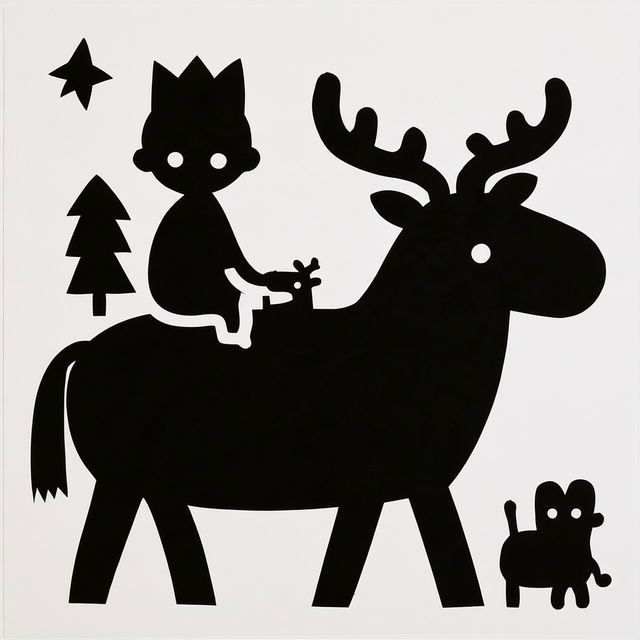 Flatshadow Fairytale style, Midjourney V8.2, render 1 of 4