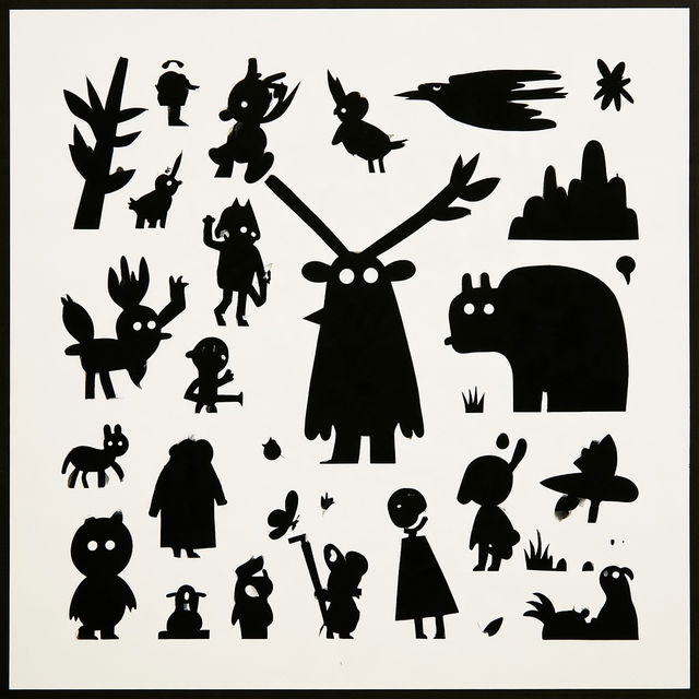 Flatshadow Fairytale style, Midjourney V8.2, render 4 of 4