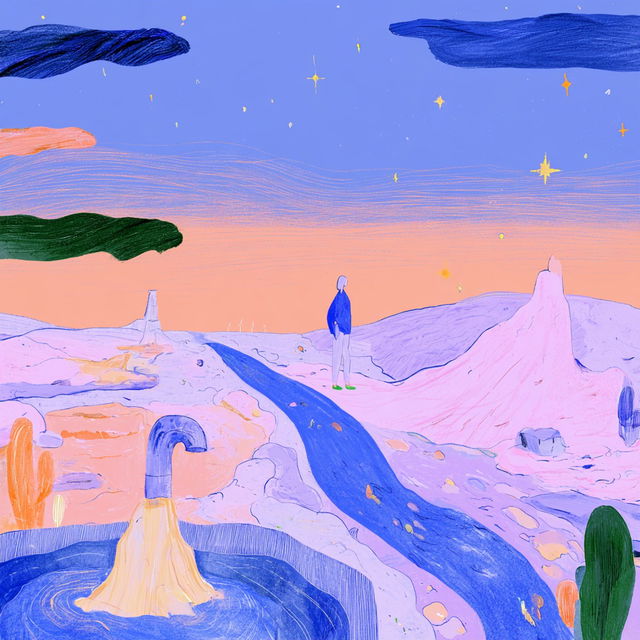 Crayon Cosmogony style, Midjourney V8.2, render 2 of 4