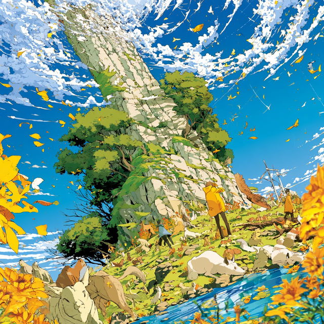 Riso Coastline Motion style, Midjourney V8.2, render 2 of 4