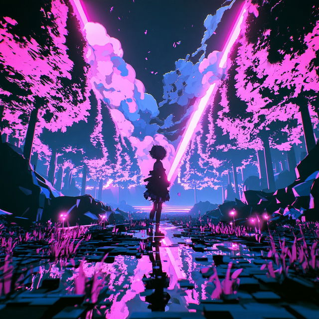 Violet Kufic Nightwork style, Midjourney V8.2, render 1 of 4