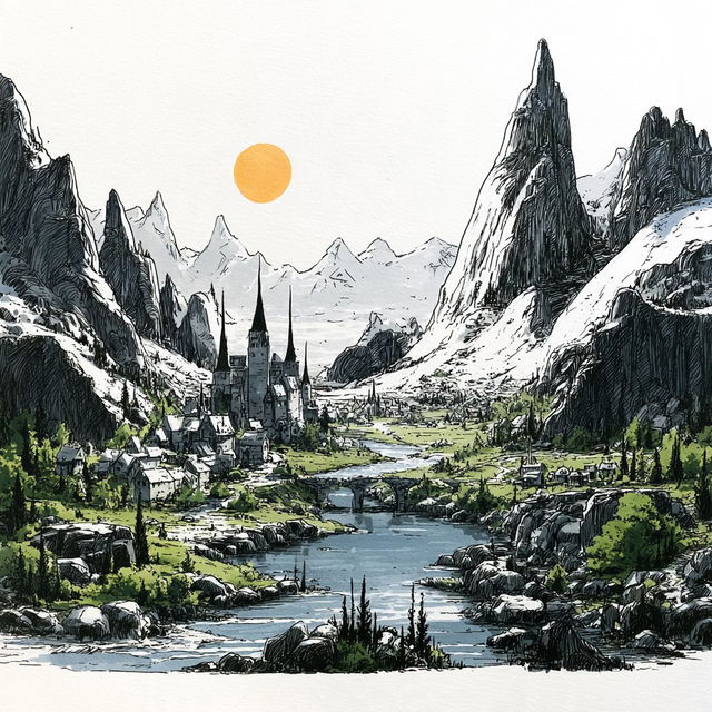 Inktrailia style, Midjourney V8.2, render 2 of 4