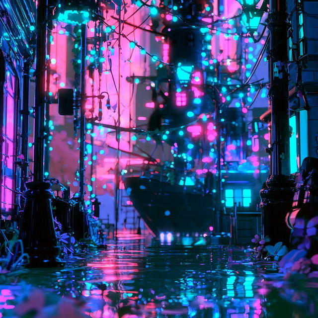 Electric Alley Chromolith style, Midjourney V8.2, render 2 of 4
