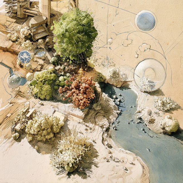 Verdant Cutawayism style, Midjourney V8.2, render 3 of 4