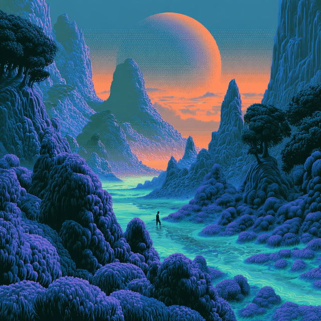 Basidiomata Beyond the Floodplain style, Midjourney V8.2, render 2 of 4
