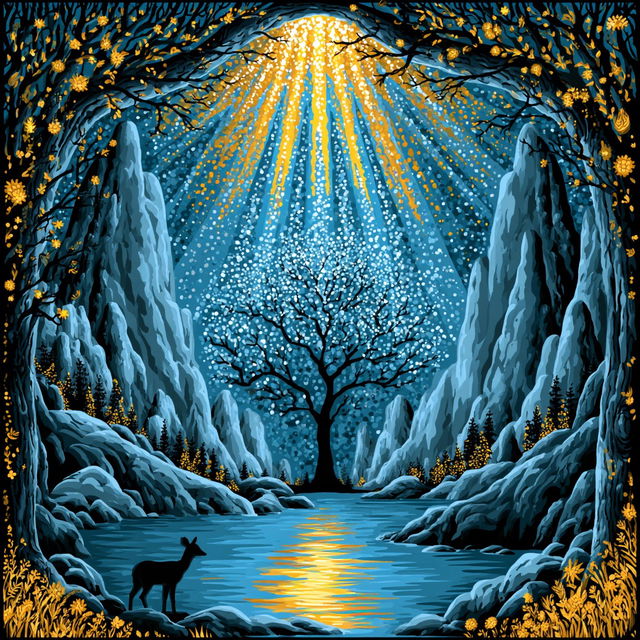 Azurine Folklore style, Midjourney V8.2, render 3 of 4