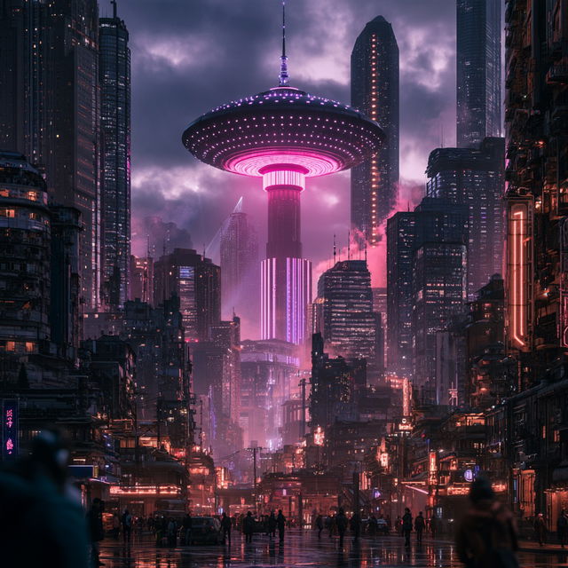 Neonscape Colossage style, Midjourney V8.2, render 1 of 4