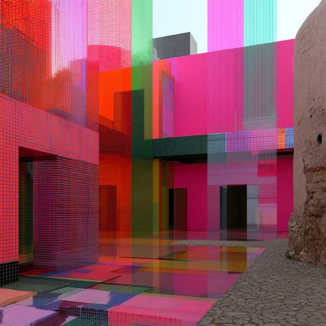 Cranial Courtyard style, Midjourney V8.2, render 4 of 4