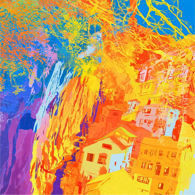 Fluorofauvism style, Midjourney V8.2, render 2 of 4