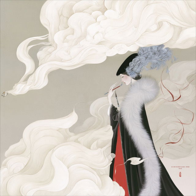 Lunette Lithograph style, Midjourney V8.2, render 4 of 4