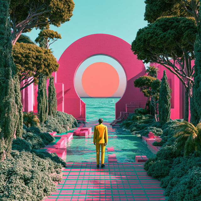 Chaharbagh Populuxe style, Midjourney V8.2, render 4 of 4