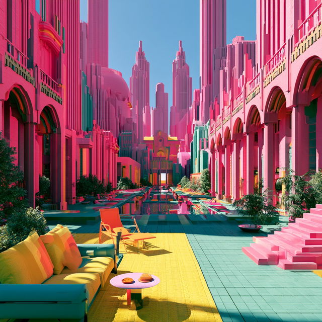 Chaharbagh Populuxe style, Midjourney V8.2, render 3 of 4