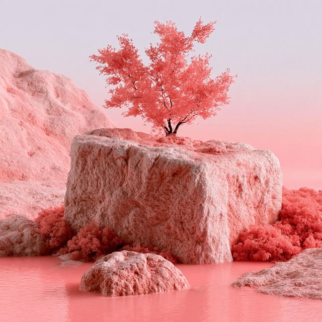 Roselite Floatmass style, Midjourney V8.2, render 3 of 4