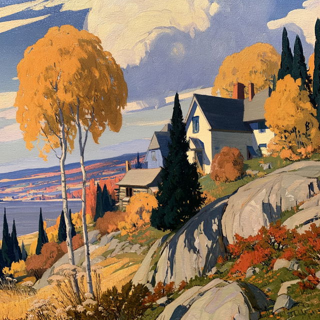 A. J. Casson style, Midjourney V8.2, render 1 of 4