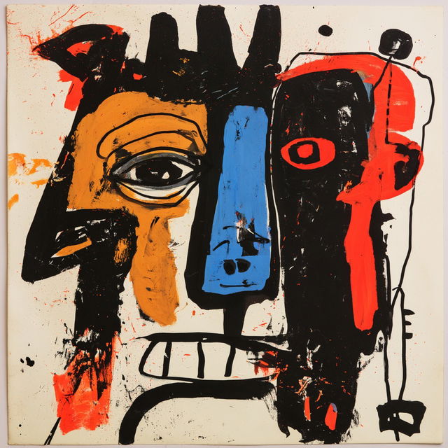 A. R. Penck style, Midjourney V8.2, render 4 of 4