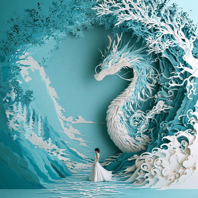 Rusalka Paperworld style, Midjourney V8.2, render 1 of 4