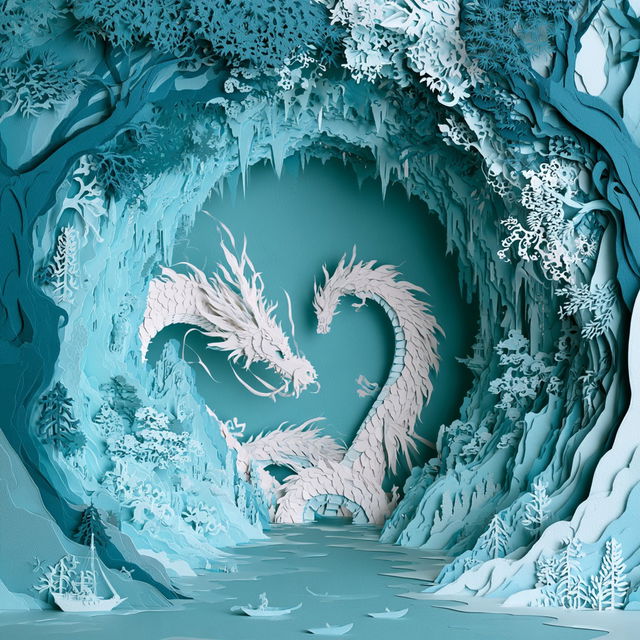 Rusalka Paperworld style, Midjourney V8.2, render 4 of 4