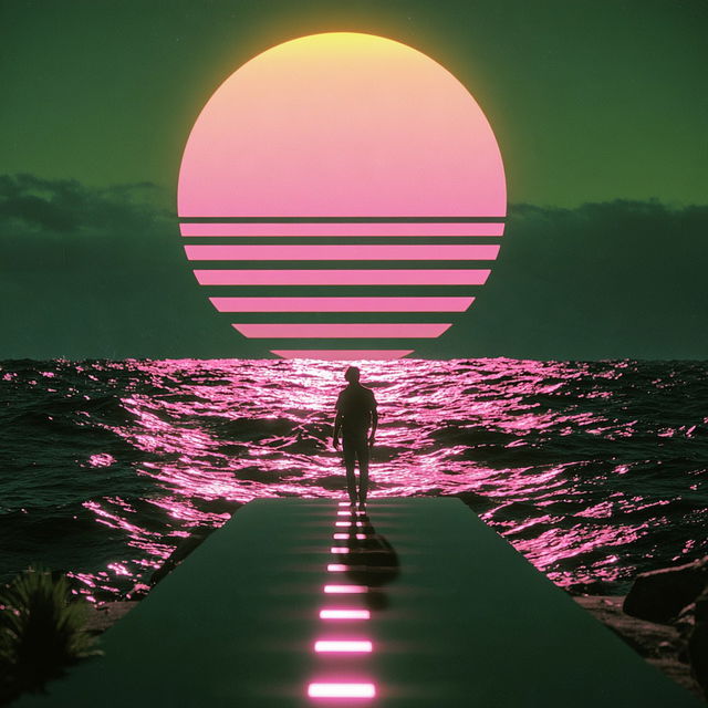Forged Neon Midcentury style, Midjourney V8.2, render 2 of 4