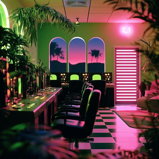 Forged Neon Midcentury style, Midjourney V8.2, render 4 of 4