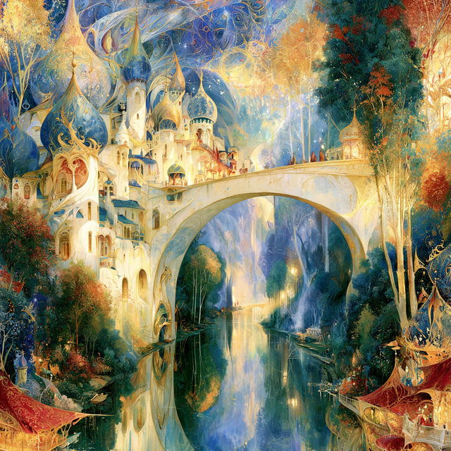 Auric Watergarden style, Midjourney V8.2, render 1 of 4