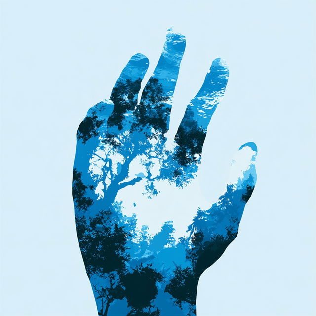 Shoreline Inside the Hand style, Midjourney V8.2, render 4 of 4