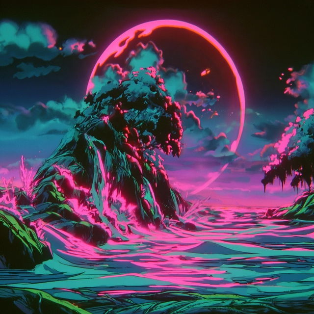 Neon Torrent style, Midjourney V8.2, render 2 of 4