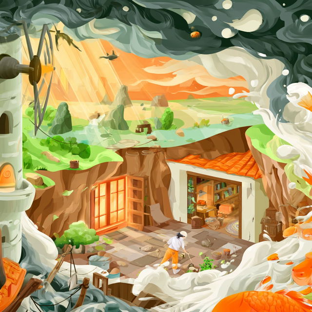 Mosaicroot style, Midjourney V8.2, render 3 of 4