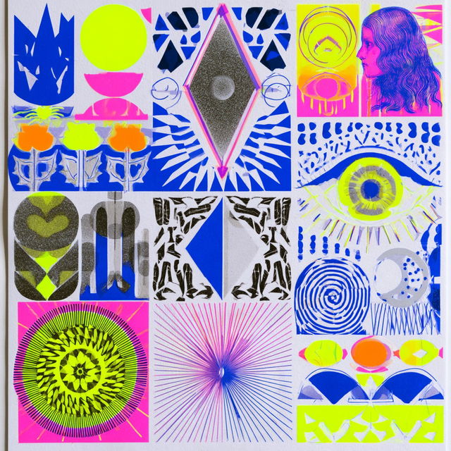 Fluoromosaic style, Midjourney V8.2, render 1 of 4