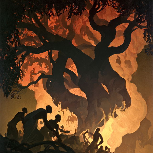 Aaron Douglas style, Midjourney V8.2, render 1 of 4