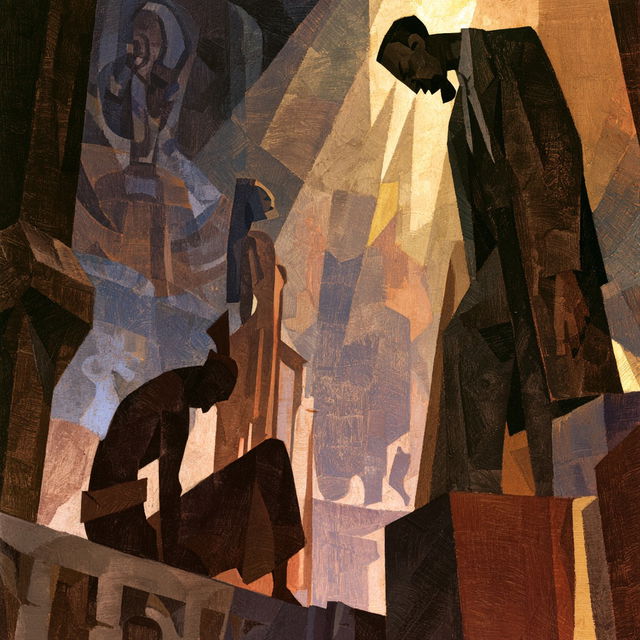 Aaron Douglas style, Midjourney V8.2, render 3 of 4