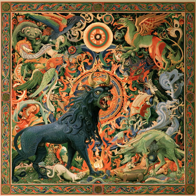 Aberdeen Bestiary style, Midjourney V8.2, render 4 of 4