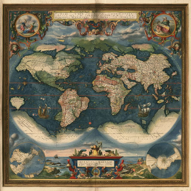 Abraham Ortelius style, Midjourney V8.2, render 1 of 4