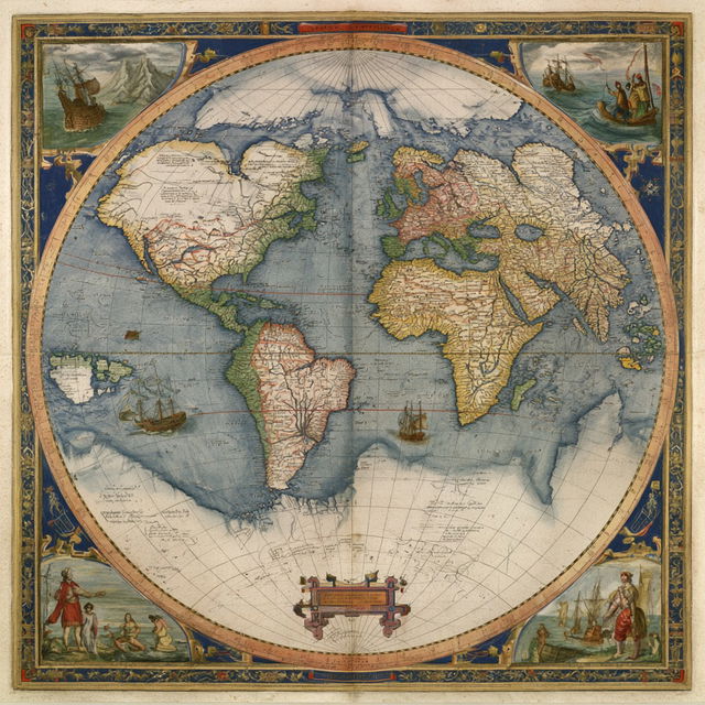 Abraham Ortelius style, Midjourney V8.2, render 3 of 4