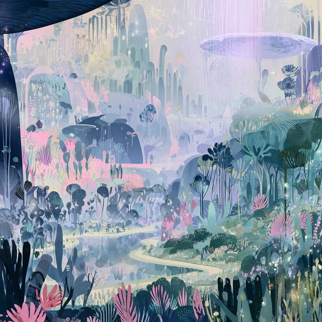 Botanitecture style, Midjourney V8.2, render 3 of 4
