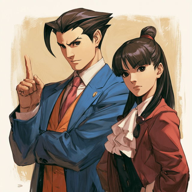 Ace Attorney style, Midjourney V8.2, render 2 of 4
