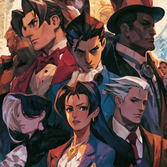 Ace Attorney style, Midjourney V8.2, render 3 of 4