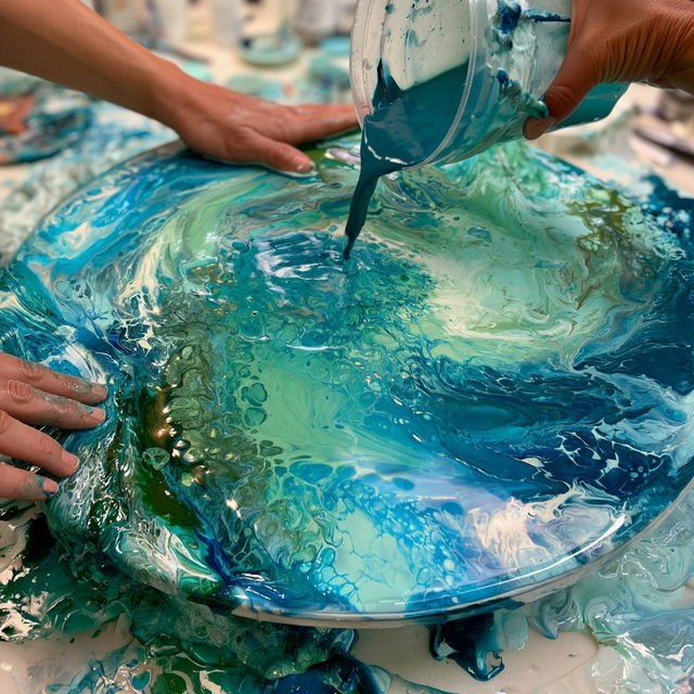 Acrylic pour style, Midjourney V8.2, render 2 of 4