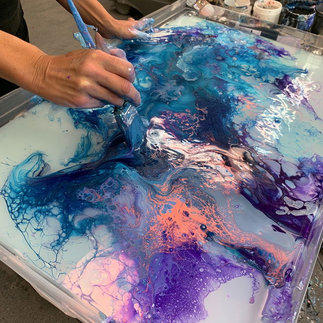 Acrylic pour style, Midjourney V8.2, render 1 of 4