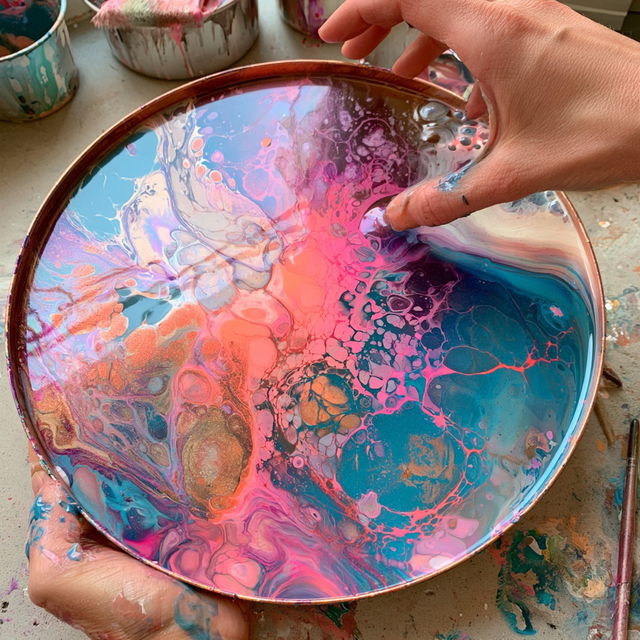 Acrylic pour style, Midjourney V8.2, render 4 of 4